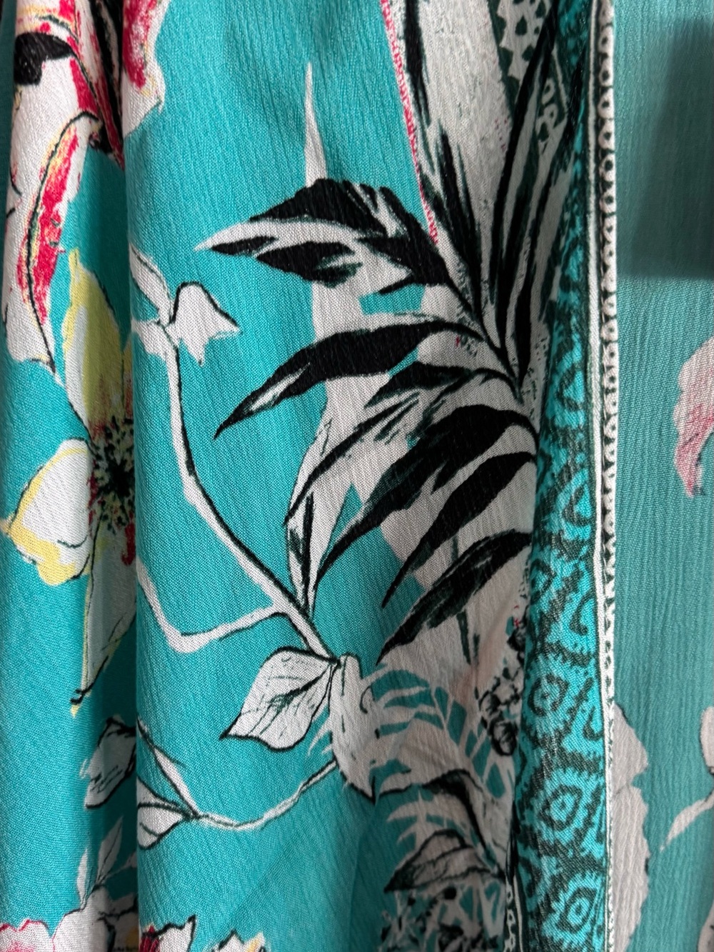 NWOT Vince Camuto Turquoise Floral Kimono Swimsuit Cover-Up - Picture 3 of 10